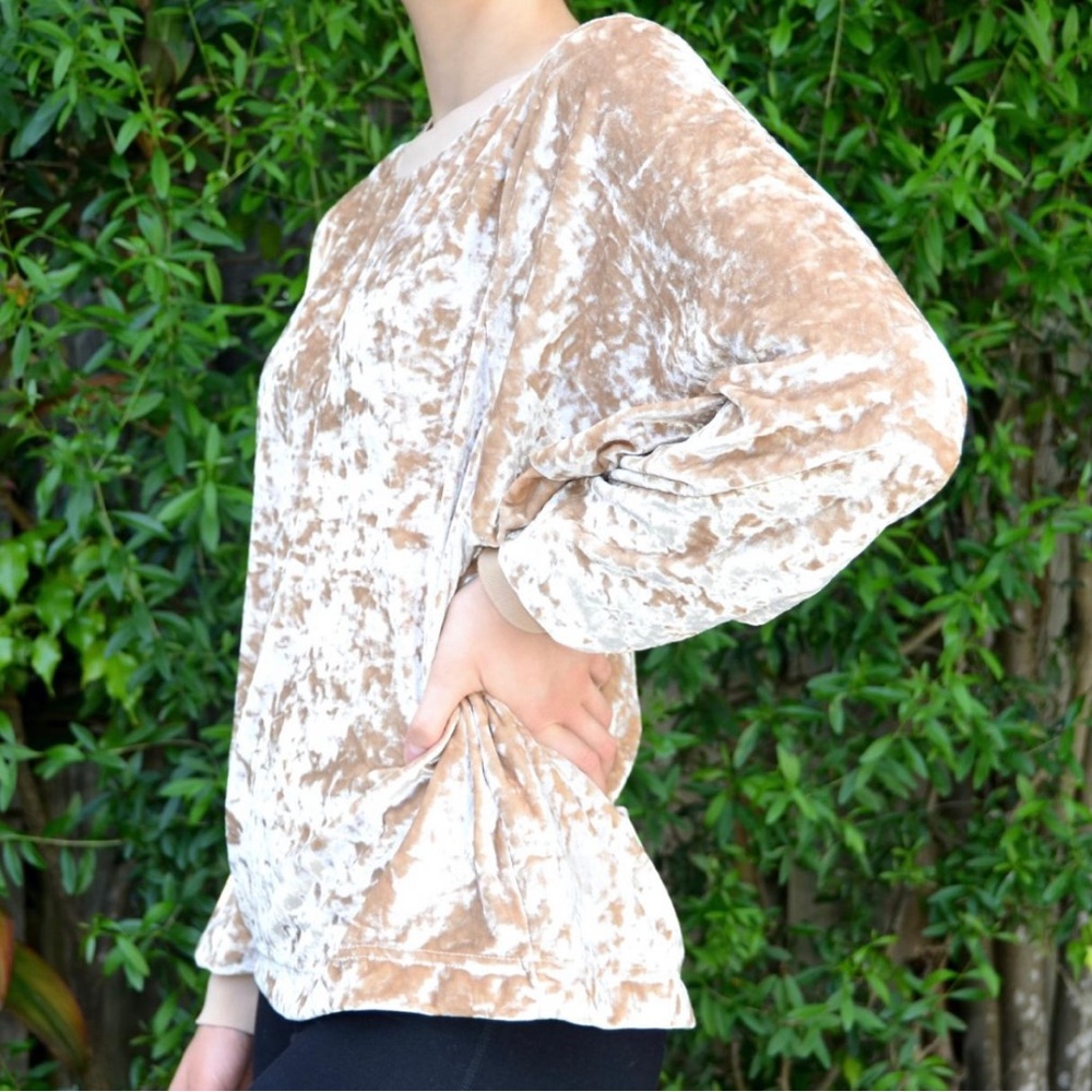 Zara crushed velvet top